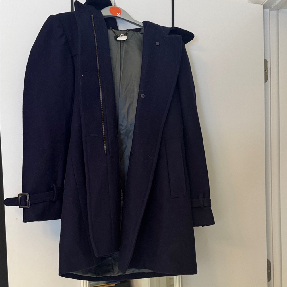 J. Crew Wool Blend Coat with Chain Detail